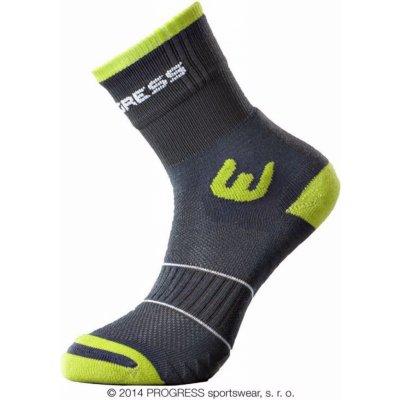Progress ponožky Walking šedo/zelená