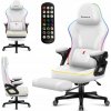 Herné kreslo Huzaro Force 4.6 RGB White tkanina biela
