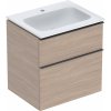 GEBERIT KÚPEĽNE Súprava nábytkového umývadla iCon s úzkym okrajom, so skrinkou, biela/dub/láva, 502.331.JH.1