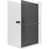 CERANO - Sprchová zástena Walk-in Onyx L-pravá vzpera - 8 mm + polička / držiak na uteráky - čierna matná, grafitové sklo - 50x200 cm