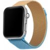 AppleKing kovový remienok milánsky ťah pre Apple Watch 42mm / 41mm / 40mm / 38mm - modro-zlatý - možnosť vrátiť tovar ZADARMO do 30tich dní