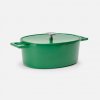 Oválný pekáč Mattia 3.0, 33×25 cm - Smaltovaný liatinový pekáč s pokrievkou, lesklý zelený