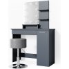 Vicco Vanity table Julia, 90 cm with LED lighting and stool, Anthracite