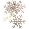 Sada vianočných ozdôb Shiny Vločka biela 4 ks