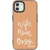 Picasee silikonový černý obal pro Apple iPhone 12 - Boss Mama