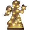 Vianočná dekoračná LED drevená ozdoba, Anjel, 32cm