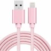 AppleKing opletený dátový a nabíjací kábel USB-A 2.0 / Lightning pre iPhone / iPad / iPod / AirPods - 2 m - ružovo-zlatý - možnosť vrátiť tovar ZADARMO do 30tich dní