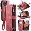 Púzdro pre iPhone 15 Pro Max CASEME Luxury Double Layer červené