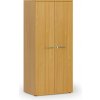 Kancelárska policová skriňa PRIMO WOOD s dverami, 800 x 500 x 1781 mm, buk