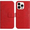 VSETKONAMOBIL 64601 ART SUNFLOWER Peňaženkové puzdro s remienkom Apple iPhone 15 Pro Max červené