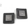 Dekoračná aplikácia / nášivka koruna 30x30 mm na odev - 10 ks - čierna - 2 čierna