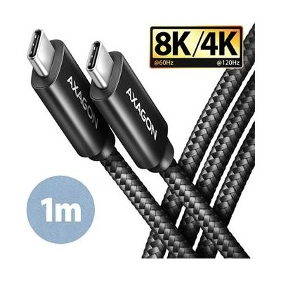 AXAGON BUCM432-CM10AB, NewGEN+ kabel USB-C USB-C, 1m, USB4 Gen 3×2, PD 100W 5A, 8K HD, ALU, oplet, černý