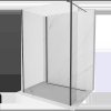 Mexen Kioto sprchová stena Walk-in 135 x 80 x 40 cm, transparentná, čierna - 800-135-080-221-70-00-040