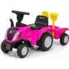 Baby Mix traktor s vlečkou a náradim New Holland ružové