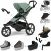 Set 10v1 Thule Urban Glide 3 Mist green s magnetickou sponou + madlo + vanička Black + pláštenky a moskytiéry Thule + Autosedačka Thule Maple Faded Khaki s ISOFIX základňou Thule Alfi a adaptérmi