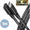 AXAGON BUCM32-CF10AB predlžovací kábel USB-C (M) USB-C (F), 1m, USB 20Gbps, PD 240W 5A, 8K HD, ALU, oplet, čierny