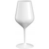 GOLD PLAST Nerozbitný plastový pohár na víno 470ml, biely
