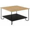 Konferenčný stolík s doskou v dubovom dekore v čierno-prírodnej farbe 80x80 cm Tonka – Marckeric