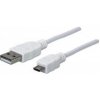 MANHATTAN Kabel propojovací USB 2.0 A Male / Micro-B Male, 1.8m, bílý 324069
