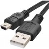 Nabíjací a dátový kábel USB-A 2.0 / mini USB-B 2.0, 2 m, čierny