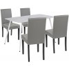 Megan 4+1 jedálenský set bielo-sivý