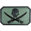 Plastové 3D patche 3D gumová nášivka PIRATE SKULL Patch - Zelená