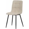 Autronic CT-281 CRM2 Jedálenská stolička, poťah krémová látka, kovová štvornohá podnož, čierny mat