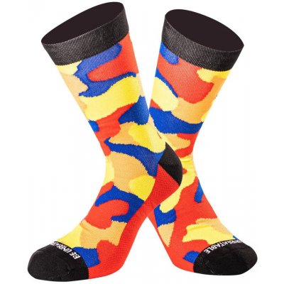 Ponožky Undershield Camo Short žltá/červená/modrá 43/46