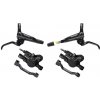 Shimano brzda kotúčová MT501 čierna predná a zadná komplet bez kotúčov, čierne hadice (zadný J-kit)