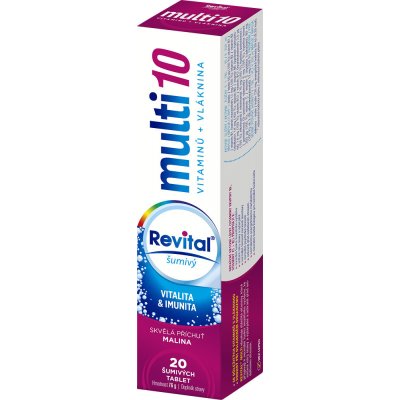 Revital multi 10 vitamínov malina 20 šumivých tabliet