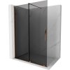 Mexen Velar, sprchová zástena s posuvnými dverami Walk-in 130 x 200 cm, 8mm šedé sklo, ružové zlato, 871-130-000-43-60