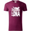 Swimming is in my DNA - Tričko z organickej bavlny - L ( Fuchsiová )