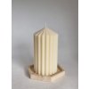 LEORA Dizajnové sójové sviečky - Set 3 tvarov (Bublinky, Origami, Pillar) sviečka: MIDI PILLAR
