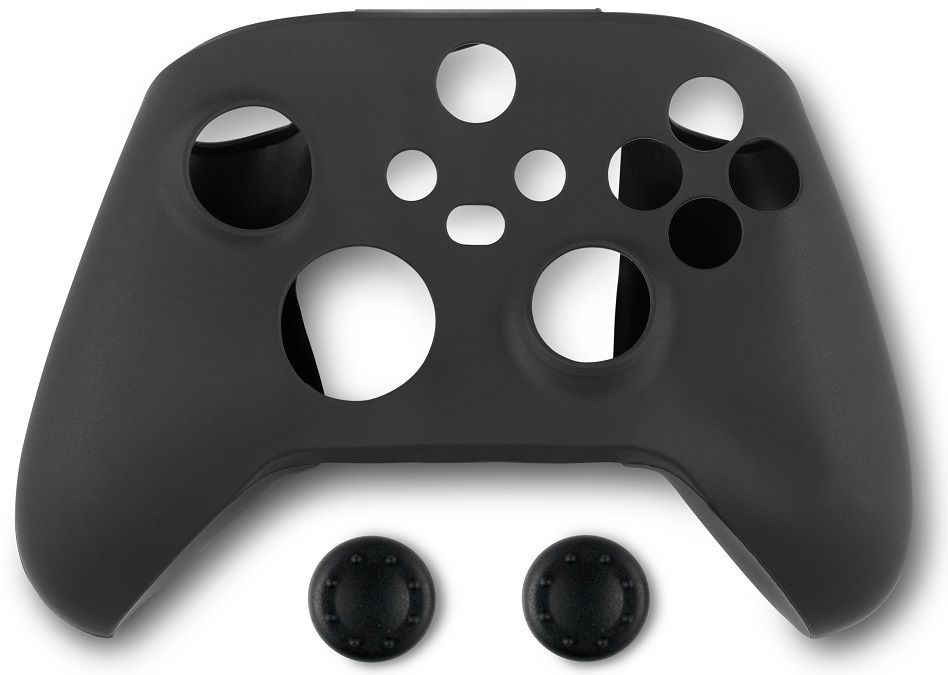 Spartan Gear Controller Silicon Skin Cover and Thumb Grips - Black PS5