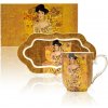 HOME ELEMENTS Porcelánový hrnček s podšálkou Klimt Adele 360 ml
