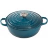 Le Creuset - Liatinový rodinný hrniec okrúhly s pokrievkou 26cm/4,1l - La Marmite modro - zelený