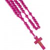 Ruženec: klasický, drevený na šnúrke - ružový - R282