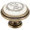 knopok Vintage, starozlatá/ porcelán/ motív knopok