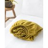 Magic Linen Ľanové prestieradlo Machovo žlté Velikost: 160 x 200 x 23 cm