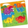 Drevené puzzle s úchytmi pre najmenších Viga Dino, 22x22x1cm, Multicolor