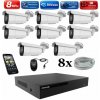 Amiko IP 8 kamerový set, Varifokal, 4K Ultra HD 8Mpix, Tube (1805K8) (Amiko)