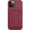 AppleKing kožený kryt s vreckom na karty a výklopným stojanom na iPhone 11 Pro - vínový - možnosť vrátiť tovar ZADARMO do 30tich dní