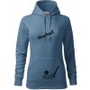 Floorball nápis šikmo - Mikina dámská Cape s kapucí - M ( Denim )