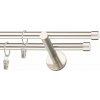 Niklová dvojradová garniža LUNA 19mm Dĺžka: 400cm, Typ uchytenia: Držiak dvojitý modern, Typ príslušenstva: Bez príslušenstva