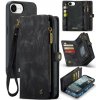 Peňaženkové kožené puzdro CaseMe Detachable na iPhone 16e - Čierna