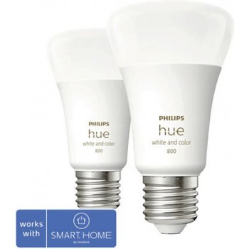 Philips LED žiarovka HUE White a Color Ambiance A60 E27 6,5 W 60 W 800 lm  2000-6500 K 2 ks od 90 € - Heureka.sk
