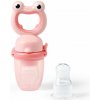 BABYONO Cumlík silikónový na kŕmenie Frog pink 6m+