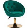 Otočné kreslo 4Rico QS-BL12B zamatové zelené