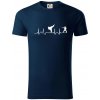 Karate EKG - Tričko z organickej bavlny - L ( Tmavomodrá (veľmi tmavá - skoro čierna) )