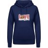 AWDis Hoodie Mikina - Dizajn s témou Pes a Láska - Oxfordská modrá - S - Dámske